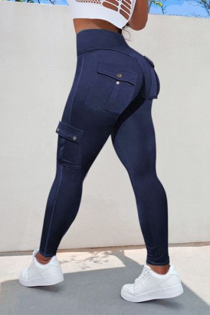 💕Solid Flap Pocket High Waist Sports Leggings
