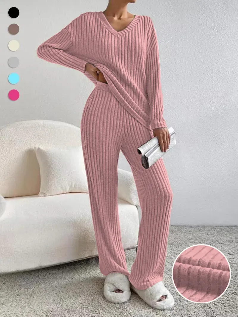 Women's Solid Drop Shoulder Pocket Lounge Set