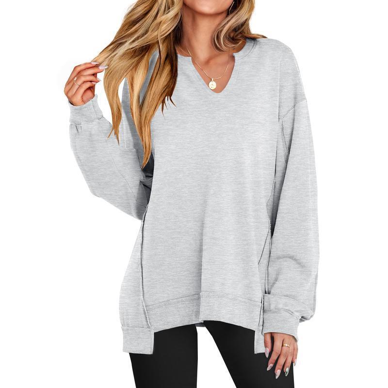 🔥Last day promotion⚡Women's Oversized V-Neck Sweatshirt Tunic