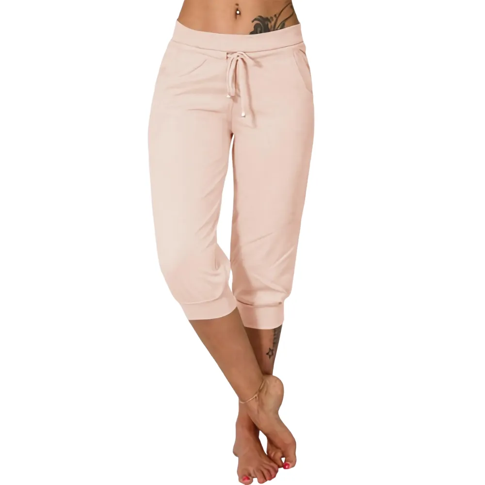 ⚡️Factory wholesale promotion⚡️ Women's Solid-Color Drawstring Waist Cropped Pants