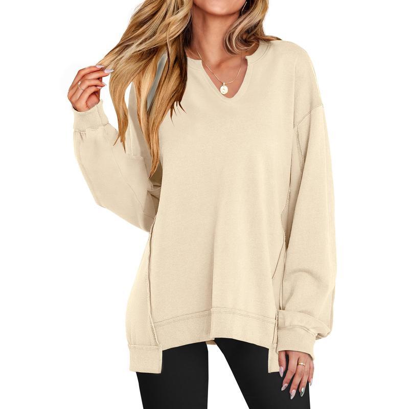 🔥Last day promotion⚡Women's Oversized V-Neck Sweatshirt Tunic