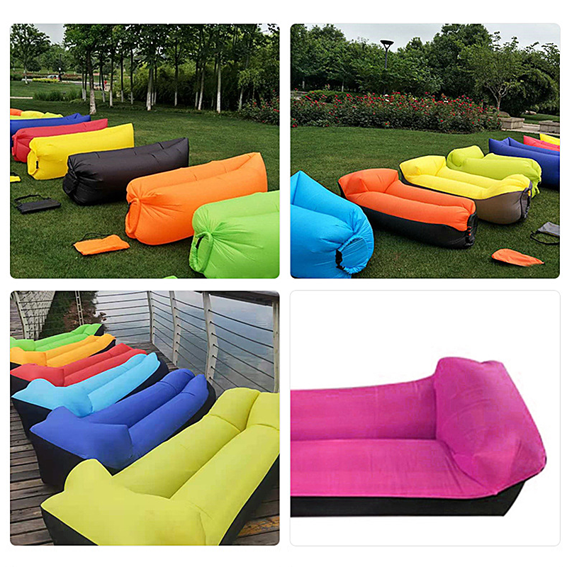 Outdoor Air Sofa Fast Inflatable Laybag Hangout Lounger Beach Air Bed Folding Sleeping Bag Lazy Sofa Lazy Air Sofa