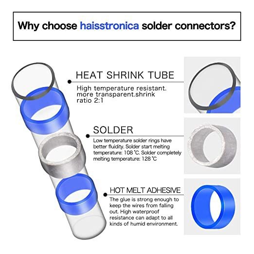 Waterproof solder wire connector set