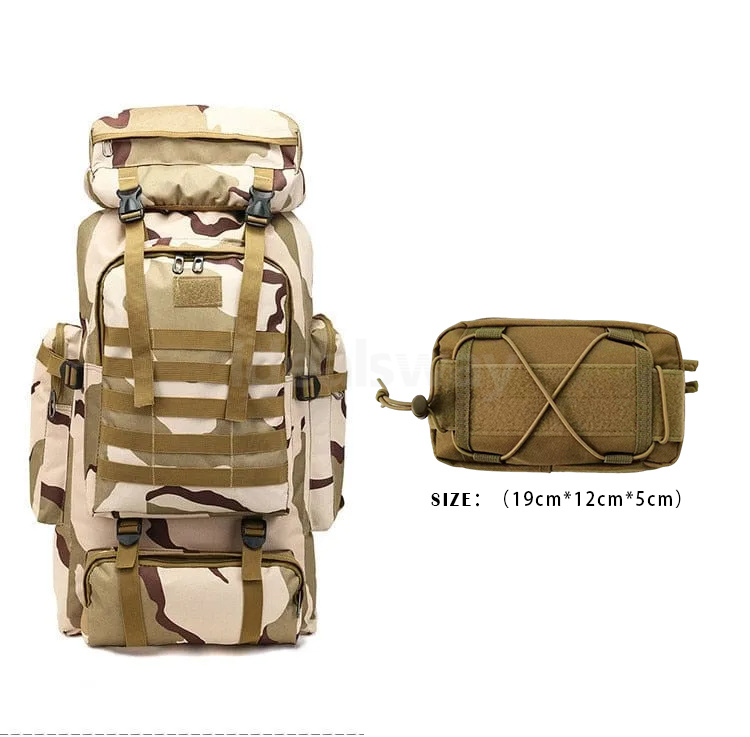 Advanture Must🔥Outdoor 80L Large Space Camouflage Men's Hiking Backpack + FREE Side Pouch