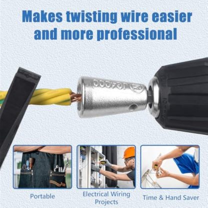 Wire Twister Tool for Drill, Wire Twisting Tool for Drill, Drill Wire Twister for Electricians, Electrical Wire Nut Twister for Drill