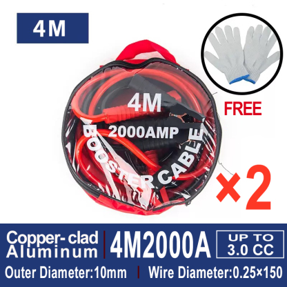 🔰Quality and Safety Assurance🔰HEAVY DUTY🔋 2000AMP BATTERY BOOSTER CABLE-🪫EMERGENCY POWER JUMPER🚗