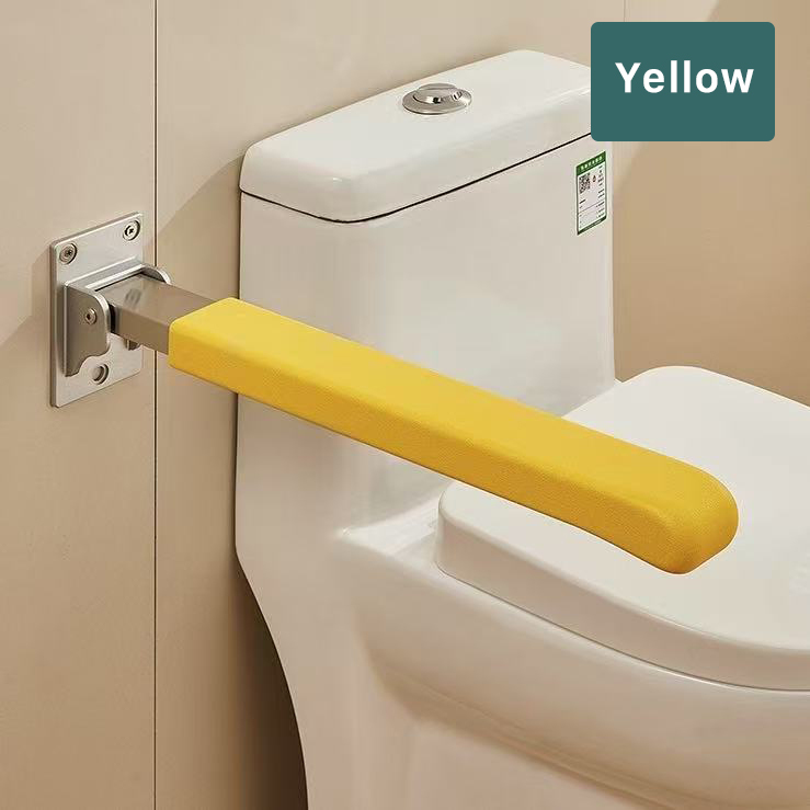24inch Fold-Up Toilet Grab Bar – Thickened, Anti-Slip, Wall-Mounted Sa