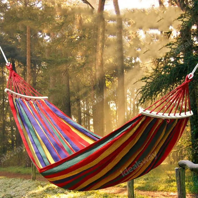 SUMMER HOT SALE 40% OFF ☀Canvas Cotton Garden Hammock with Carrying Bag