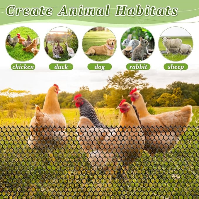 Plastic Chicken Wire Fence Mesh, Hexagonal Fencing Wire For Gardening, Poultry Fencing, Chicken Wire Frame For Crafts, Floral Netting