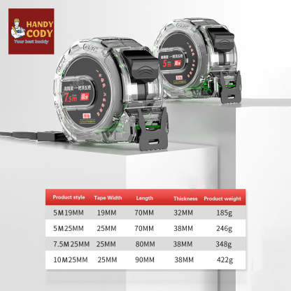 Fluorescence Tape Measure 5/7.5/10m Thickened Transparent Woodwork Ruler High Carbon Steel Meter Gauge Distance Measuring Tape