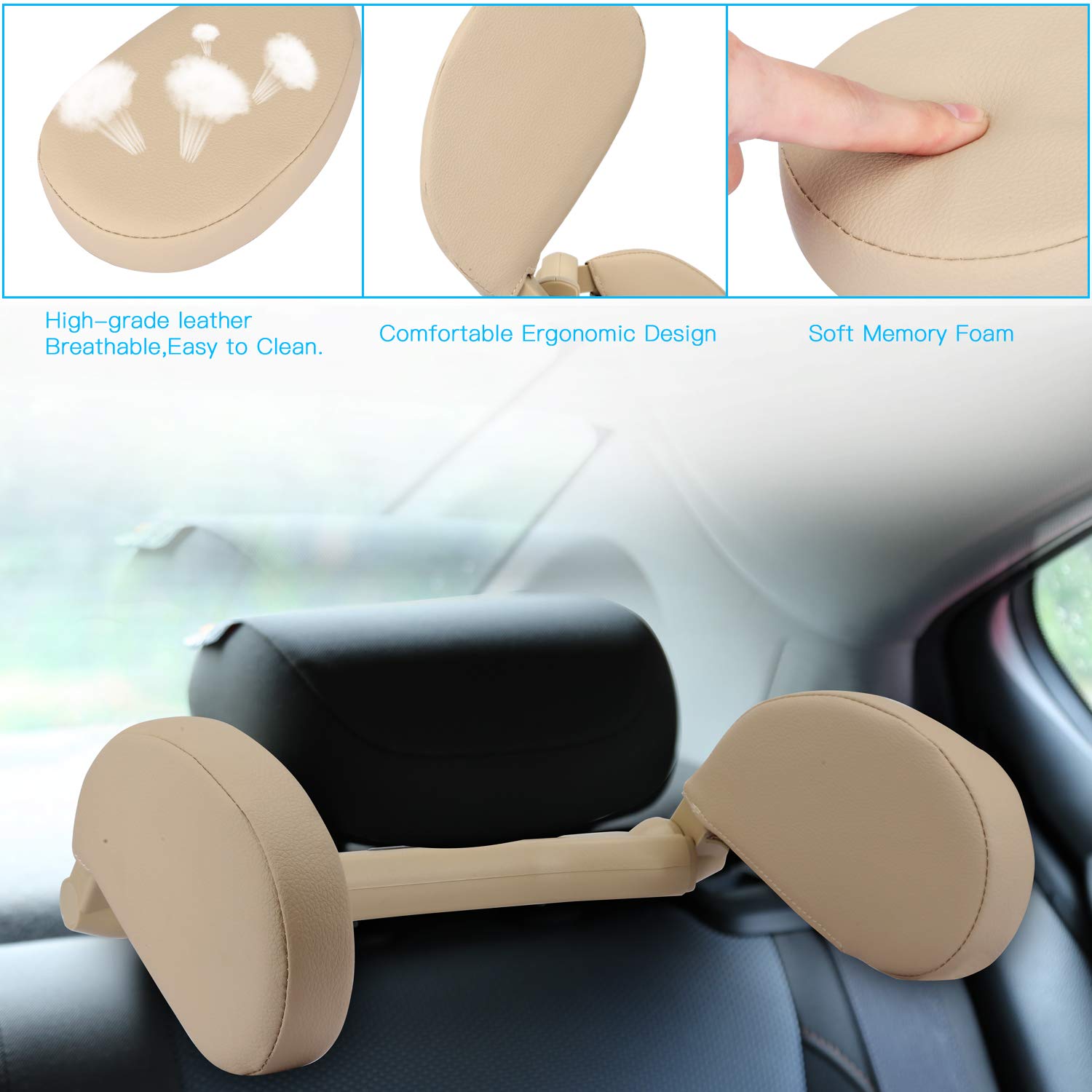 Car neck pillow side headrest