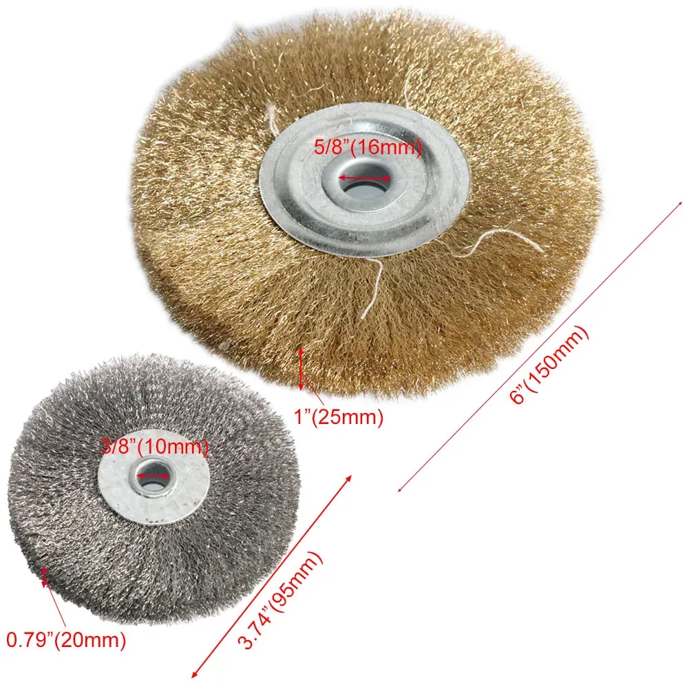 1pc Wire Wheel Brush 4"6" Hole 10mm 16mm Flat Type for Bench Grinder Polishing Abrasive Tool For Metal Derust wood Deburring