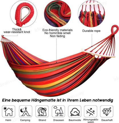SUMMER HOT SALE 40% OFF ☀Canvas Cotton Garden Hammock with Carrying Bag