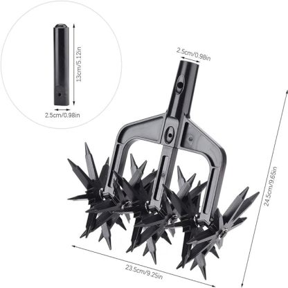 Premium Rotary Hand Cultivator Tool Manual Lawn Scarifier For Garden