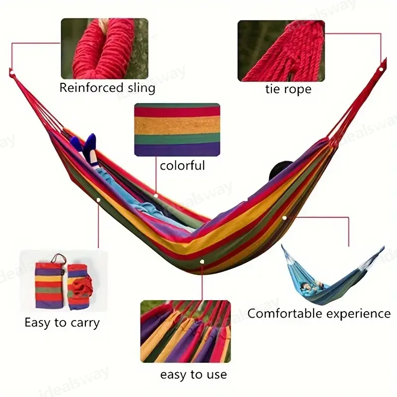 SUMMER HOT SALE 40% OFF ☀Canvas Cotton Garden Hammock with Carrying Bag