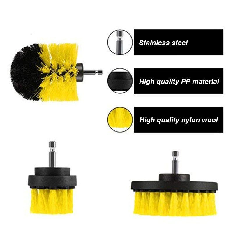 3-Piece Drill Brush Attachment Set