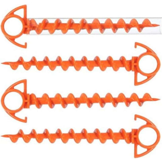 the Ultimate Ground Anchor | Small 4 Pack Tent Stakes | Made in USA (Orange)
