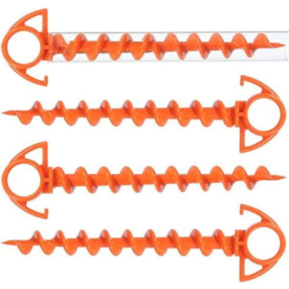 the Ultimate Ground Anchor | Small 4 Pack Tent Stakes | Made in USA (Orange)
