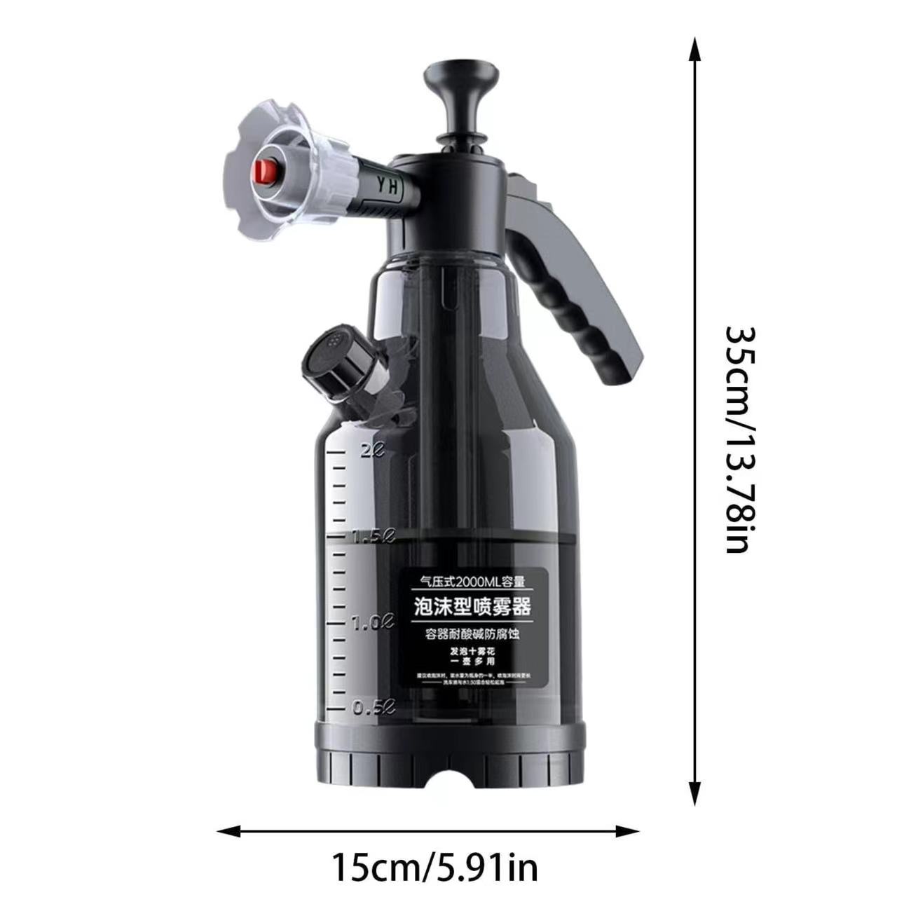 High Pressure Car Wash Sprayer, Hand Pressure Snow Foam Sprayer, Pressure Foam Sprayer, for Watering Plant, Pets Showering, 2L