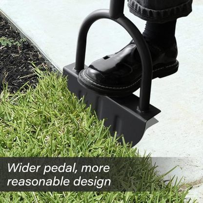 Garden Edger Half Moon Saw-Tooth Hand Edger Manual Lawn Step Edger with Long Handle Landscaping Tool Garden Edger for Driveway