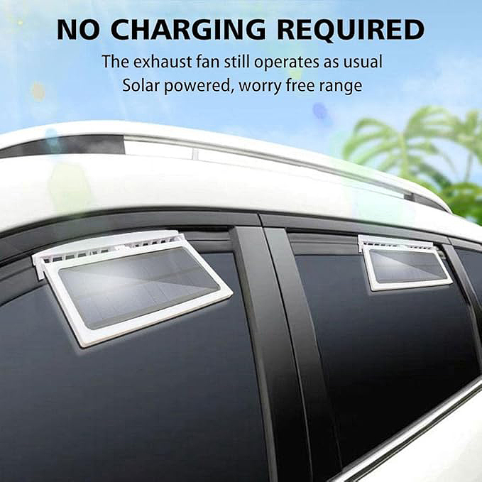 Car Cooling Fan Solar Powered Cooler Auto Window Air Vent Ventilation Exhaust