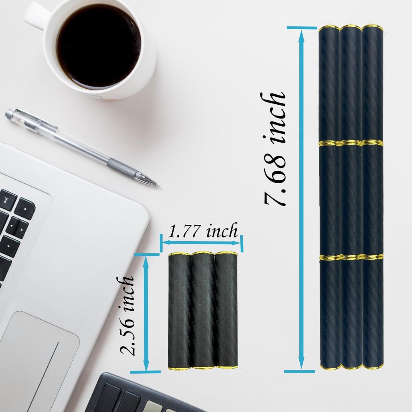 Black Magnetic Sticks Fidget Toys for Fidgeter, 8 Inch Long Magnetic Fidget Cylinder, Creative Three Cylinder Magnet Fidget Toys, ADHD Fidget Toys for School, Stress Relief Spinning Pen Skill Toy