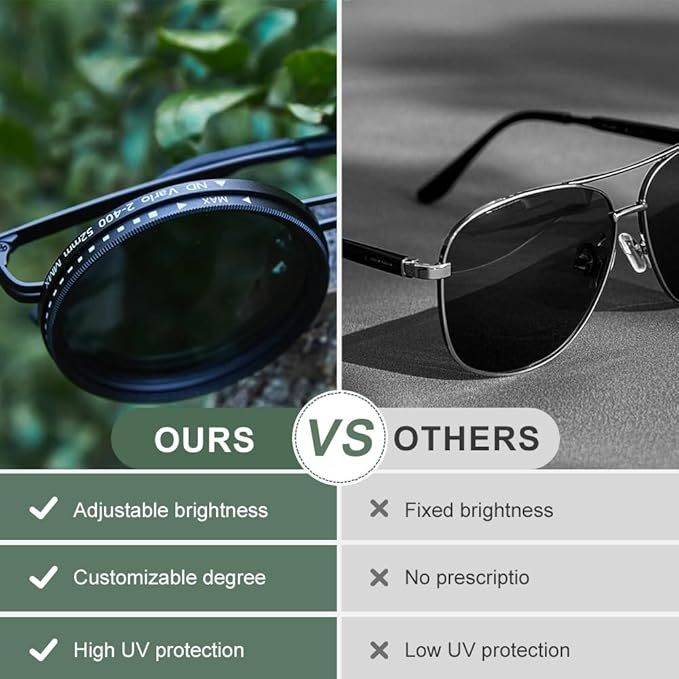 Dimmable ND Dimming Sunglasses, Fishing, Welding, Outdoor, Motorcycle Retro Sunglasses