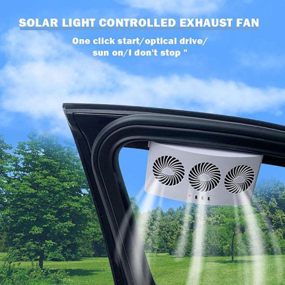 Car Cooling Fan Solar Powered Cooler Auto Window Air Vent Ventilation Exhaust