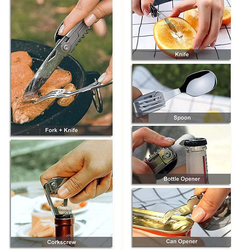 TrailChef 3-in-1 Camping Cutlery Set - Outdoor Culinary Companion
