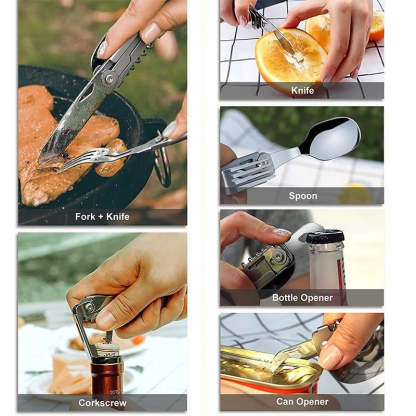 TrailChef 3-in-1 Camping Cutlery Set - Outdoor Culinary Companion