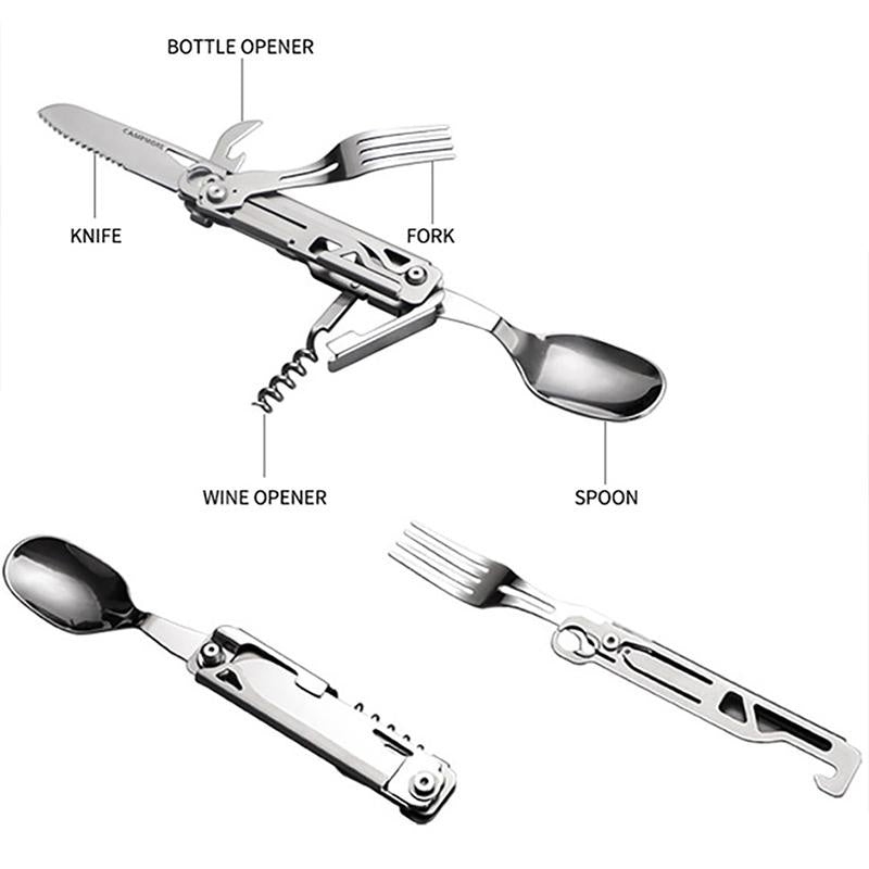 TrailChef 3-in-1 Camping Cutlery Set - Outdoor Culinary Companion