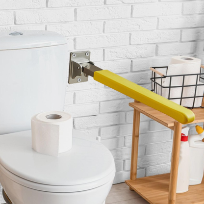 24in Fold-Up Toilet Grab Bar – Thickened, Anti-Slip, Wall-Mounted Safety Handle for Seniors
