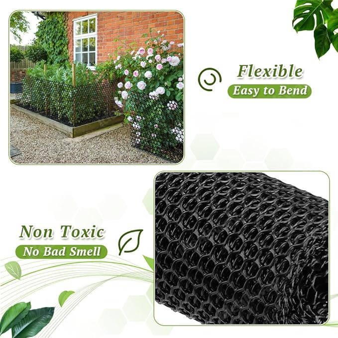 Plastic Chicken Wire Fence Mesh, Hexagonal Fencing Wire For Gardening, Poultry Fencing, Chicken Wire Frame For Crafts, Floral Netting