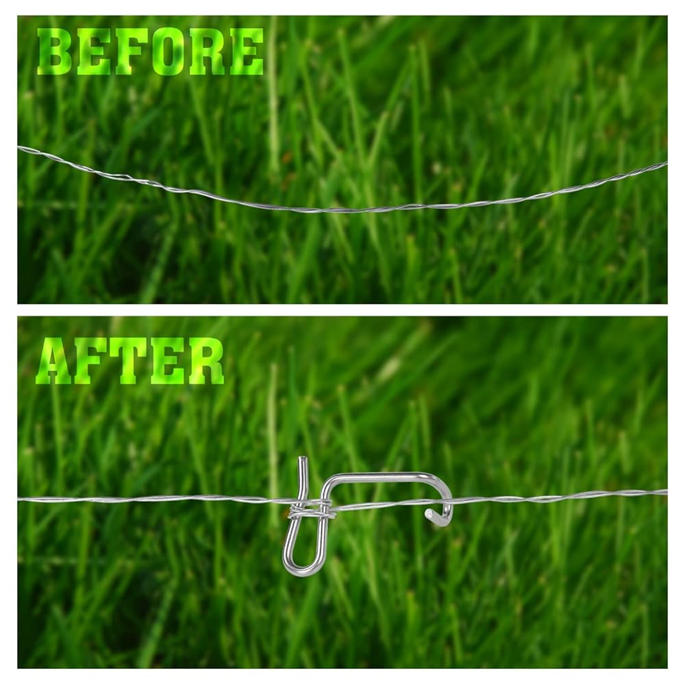 Fence Wire Tensioning Tool for Turnbuckles Barb Wire Tensioner with 304 Stainless Steel for Fast Tighting Metal Fence Post and Garden Fence Wire(20 PCS+Tighteners Handle)