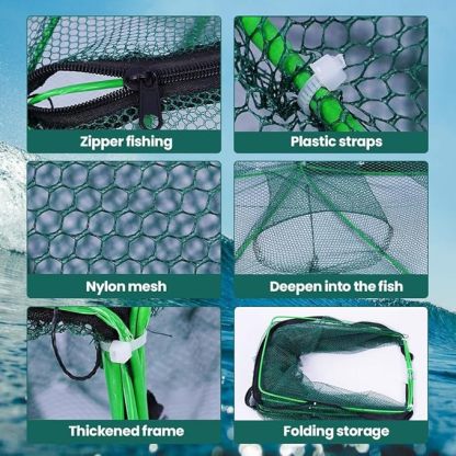 Auto-Foldable Strengthened Fishing Trap Net