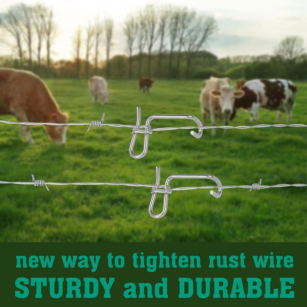 Fence Wire Tensioning Tool for Turnbuckles Barb Wire Tensioner with 304 Stainless Steel for Fast Tighting Metal Fence Post and Garden Fence Wire(20 PCS+Tighteners Handle)