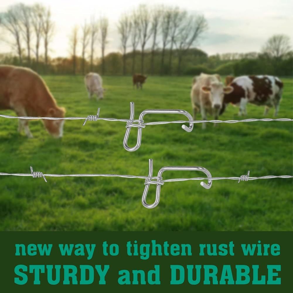 Fence Wire Tensioning Tool for Turnbuckles Barb Wire Tensioner with 304 Stainless Steel for Fast Tighting Metal Fence Post and Garden Fence Wire(20 PCS+Tighteners Handle)