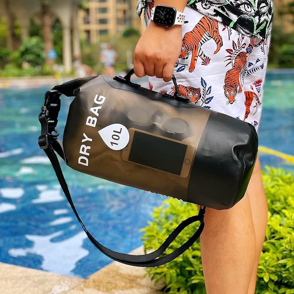 JSL HOME Waterproof Dry Bags Backpack Translucent Perfect for Boating Kayaking Hiking Canoeing Fishing Drafting Swimming Camping Snowboarding Adjustable Shoulder Strap