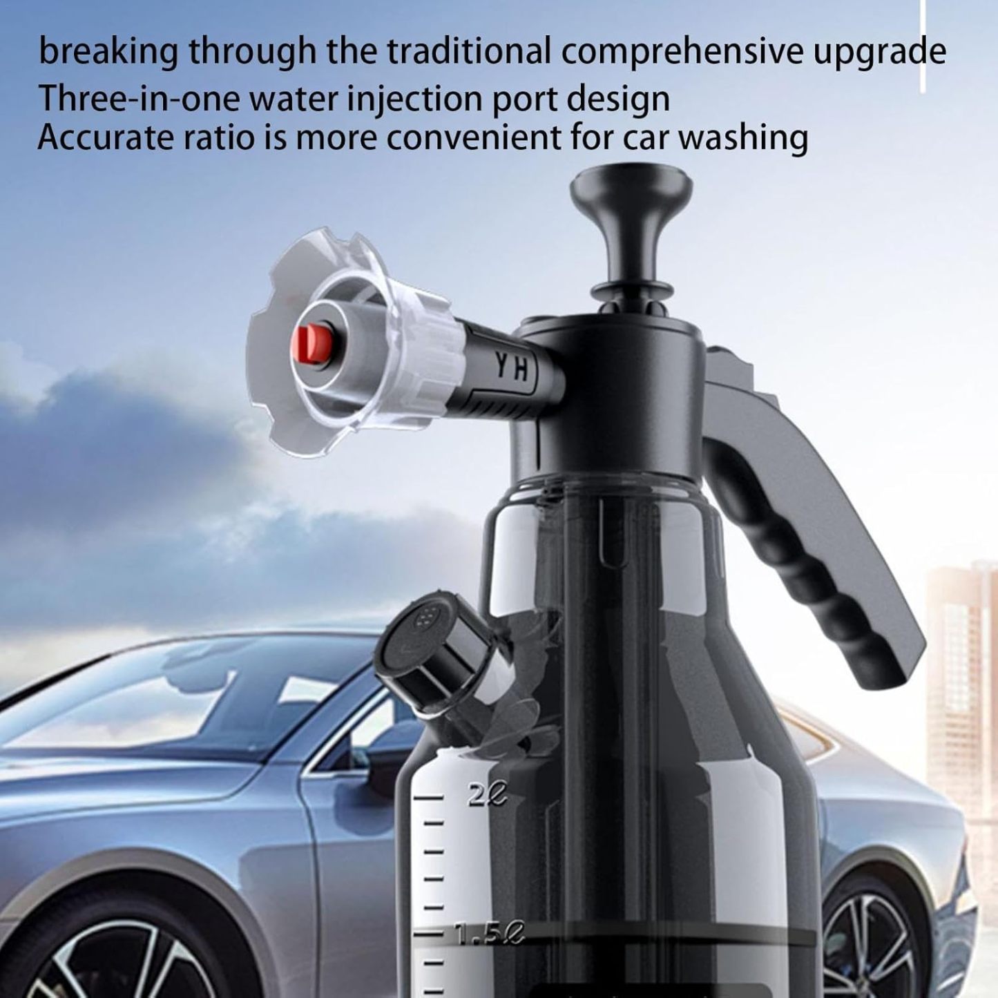 High Pressure Car Wash Sprayer, Hand Pressure Snow Foam Sprayer, Pressure Foam Sprayer, for Watering Plant, Pets Showering, 2L