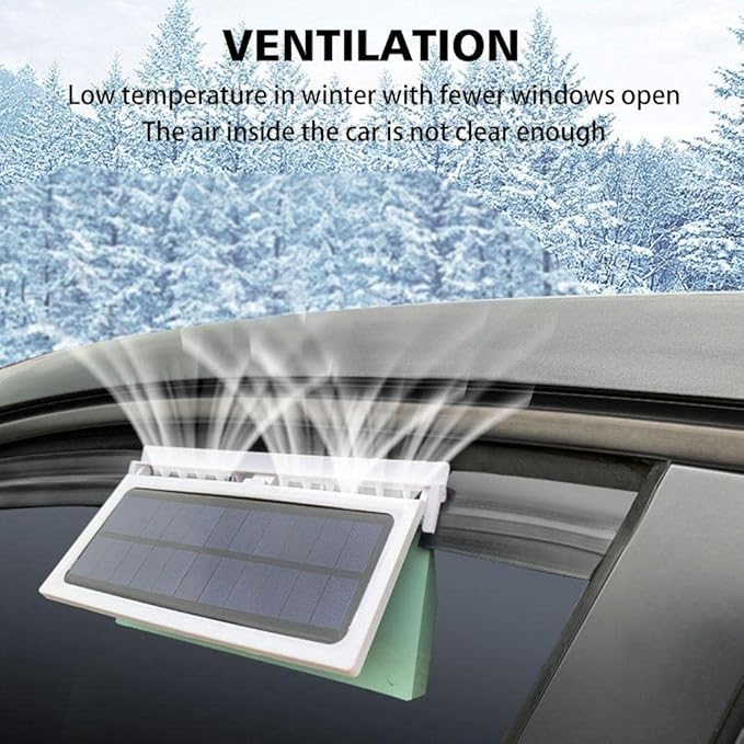Car Cooling Fan Solar Powered Cooler Auto Window Air Vent Ventilation Exhaust