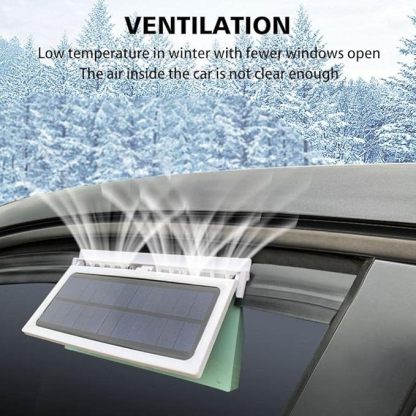 Car Cooling Fan Solar Powered Cooler Auto Window Air Vent Ventilation Exhaust