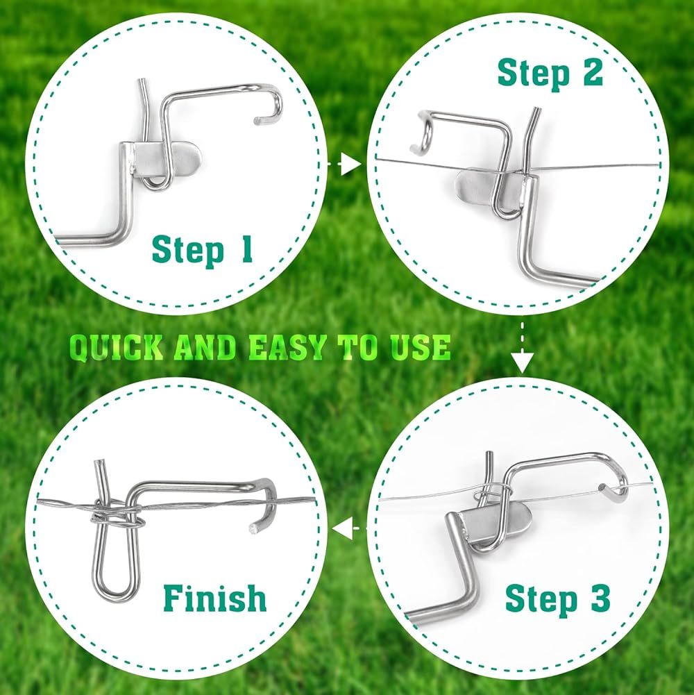 Fence Wire Tensioning Tool for Turnbuckles Barb Wire Tensioner with 304 Stainless Steel for Fast Tighting Metal Fence Post and Garden Fence Wire(20 PCS+Tighteners Handle)