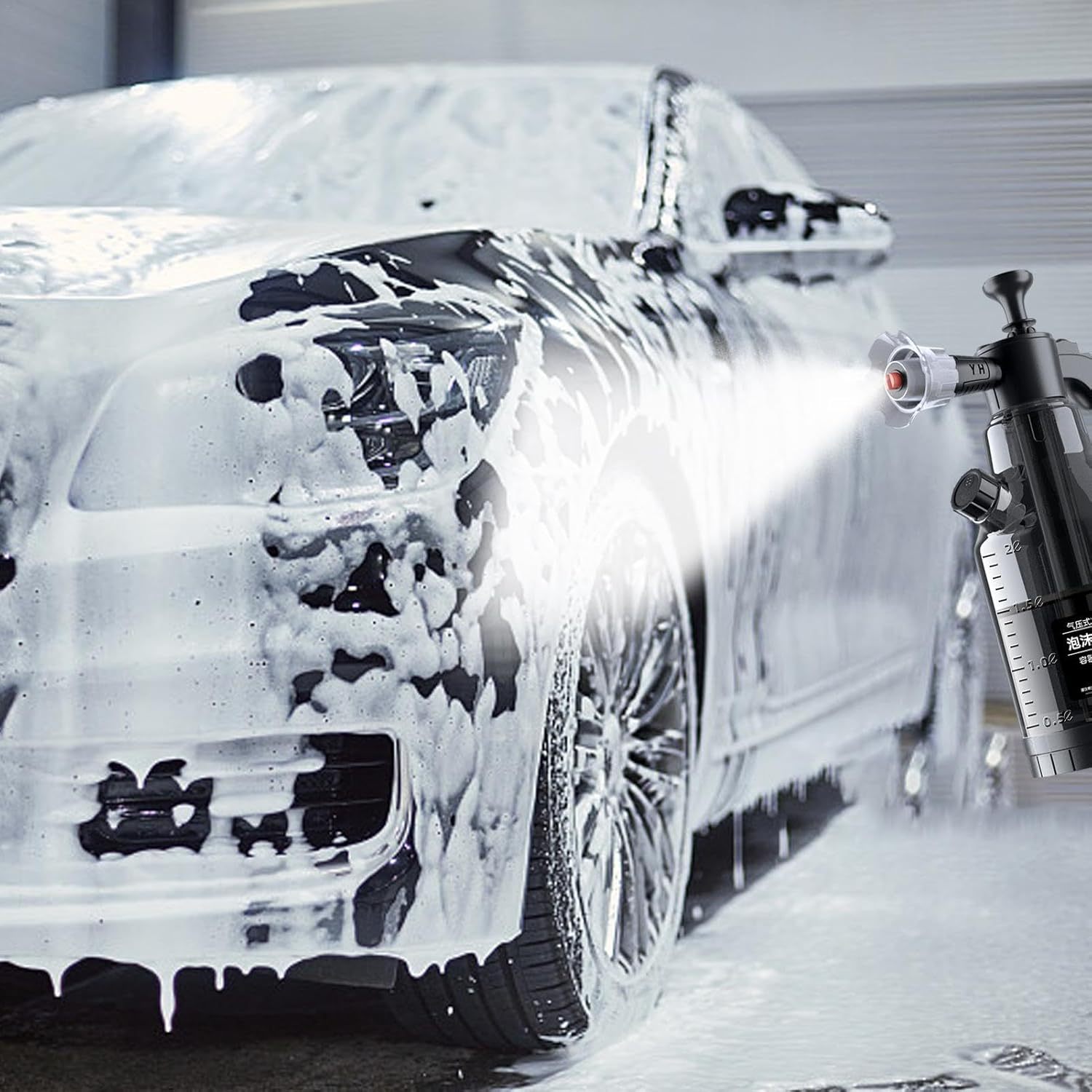 High Pressure Car Wash Sprayer, Hand Pressure Snow Foam Sprayer, Pressure Foam Sprayer, for Watering Plant, Pets Showering, 2L