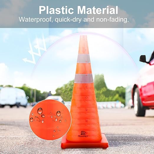 Foldable Traffic Reflective Safety Cone with LED Lights