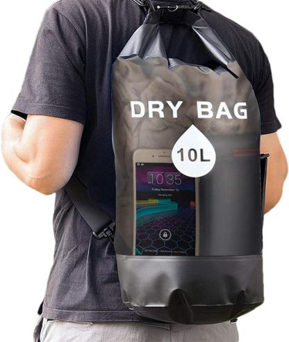 Waterproof Dry Bags Backpack Translucent Perfect for Boating Kayaking Hiking Canoeing Fishing Drafting Swimming Camping Snowboarding Adjustable Shoulder Strap