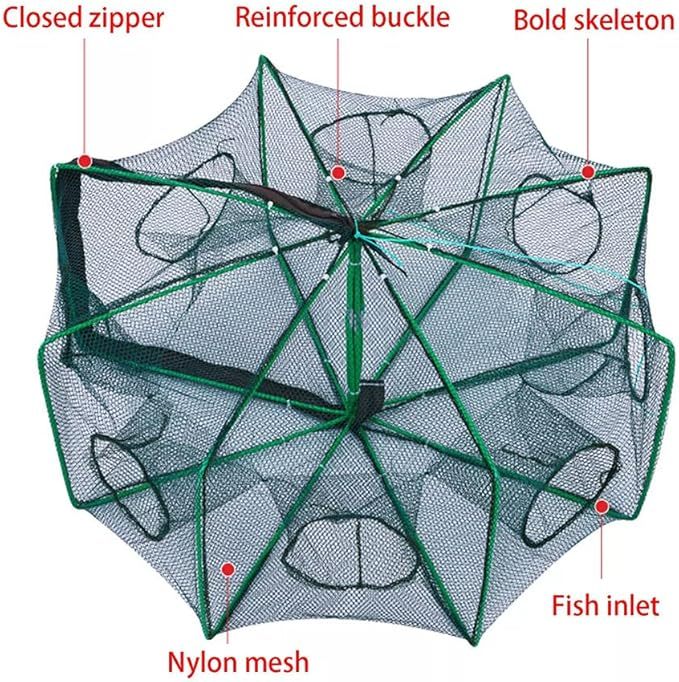 Auto-Foldable Strengthened Fishing Trap Net