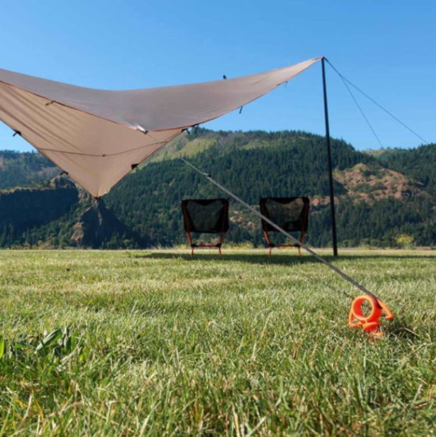 the Ultimate Ground Anchor | Small 4 Pack Tent Stakes | Made in USA (Orange)