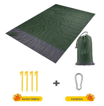 2x2.1m Waterproof Pocket Beach Blanket Folding Camping Mat Mattress Portable Lightweight Mat Outdoor Picnic Mat Sand Beach Mat