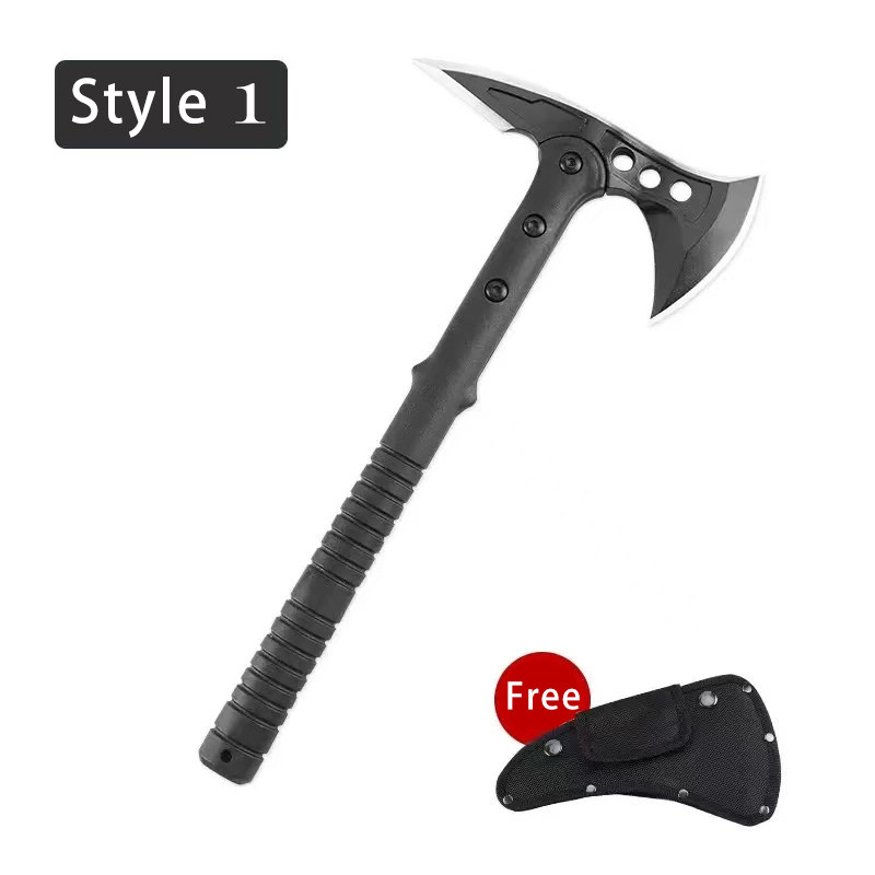 🔥CS Tactical Axe Tomahawk ⚔️ Stainless Steel Blade Outdoor Hunting Camping Survival Axes Hand Tool 