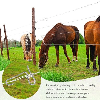 Fence Wire Tensioning Tool for Turnbuckles Barb Wire Tensioner with 304 Stainless Steel for Fast Tighting Metal Fence Post and Garden Fence Wire(20 PCS+Tighteners Handle)